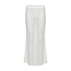 ARMIE Krilo The Daisy Sequins Maxi Skirt bela