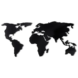Wallity World Map Silhouette Zidna dekoracija, 85x170cm