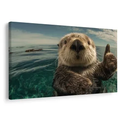 Slika igriva vidra v oceanu - 40x30
