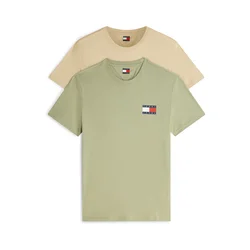 Tommy Jeans Majica bež/mornarska/pastelno zelena/rdeča