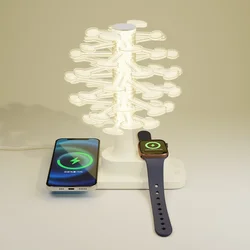 Spiralna LED Stona lampa sa bežičnim punjačem (3 u 1)
