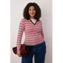 Trendyol Curve Ženska bluza Tbbaw26Af00120, Roze