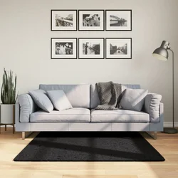 Tepih OVIEDO kratkih vlakana crni 120 x 120 cm