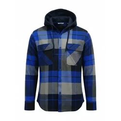 Radwa Srajca Mens flannel with hooddie kraljevo modra