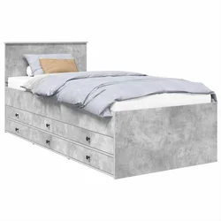 Krevet na dan Beton siva i crna 70 x 190 cm Konstruirano drvo