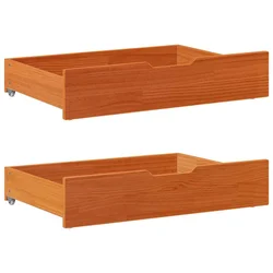 Ladice ispod kreveta 2 kom voštano smeđe 85x55x17cm od borovine