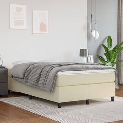 Okvir za krevet s oprugom krem 120 x 200 cm od umjetne kože