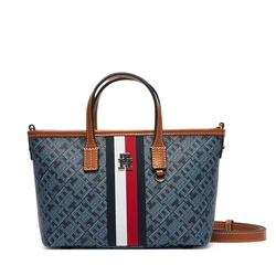 Ročna torba Tommy Hilfiger Th Monoplay Mini Tote Corp AW0AW19177 Mornarsko modra