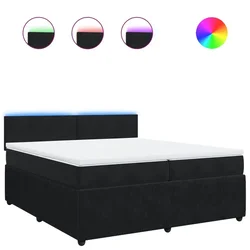Vidaxl Box spring postelja z vzmetnico črna 200x200 cm žamet