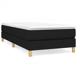 Vidaxl Box spring postelja z vzmetnico črna 100x200 cm blago
