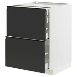 METOD / MAXIMERA Pod.orm.2front/2dnj/1srd/1vis.fiok, bela/Upplöv boja antracita, mat, 60x60 cm
