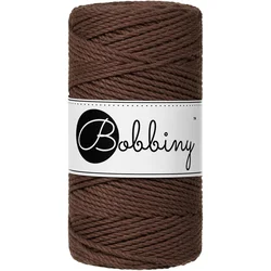 Bobbiny 3PLY Macramé Rope 3 mm 100 m Chocolate Brown Vrvica