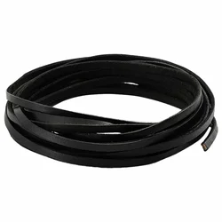 Vidaxl Usnjeni trak Črna 500 x 0,4 cm Usnje
