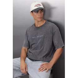 Trendyol Muška majica TMNSS23TS00174, Antracit