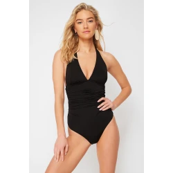 Trendyol Black V Neck Compression Regular Swimsuit