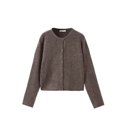MANGO KIDS Pletena jopa NINA temno rjava
