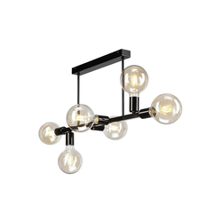 Luster na šipci ASTRID 6xE27/60W/230V crna