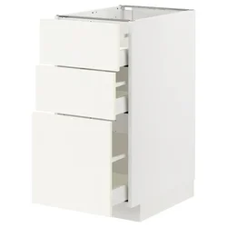 METOD / MAXIMERA Podni element s 3 fioke, bela/Vallstena bela, 40x60 cm