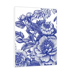 Canvas Slika na platnu Plavi cvetovi II, Sa ramom, 45 x 60 cm, Beli