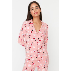 Trendyol Multicolor 100% Cotton Patterned Knitted Pajamas Set