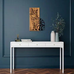 Wallity Zidna dekoracija Cat 10, 38x58 cm, Smeđe boje