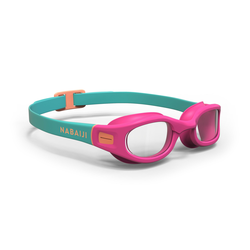 Rožnata plavalna očala s prozornimi stekli SOFT 100 (velikost S)