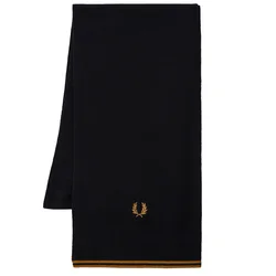 Fred Perry Twin Tipped Merino Wool Scarf Črna