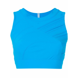 No Ka Oi - paneled crop top - women - Blue