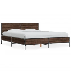 Okvir kreveta boja hrasta 160x200 cm konstruirano drvo i metal