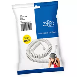 ZED electronic Telefonski kabel spiralni za slušalicu,dužina 4 metra,bijeli – T6-4WB