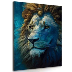 Slika modro zlati lev - 40x60