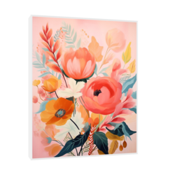 Canvas Slika na platnu Roze cveće, Sa ramom, 40 x 50 cm, Beli
