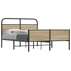 shumee vidaXL Postelja brez vzmetnice, 140x190 cm, hrast sonoma