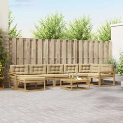 Set vanjskih sofa 8 pcs Bijela i bež