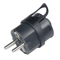 Utikač ravni za kontaktom za uzemljenje Commel C290-102 - Crni