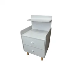 Noćni ormarić Lea Bijeli – 2 ladice, moderni dizajn, iveral 70×40×34 cm