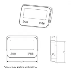 DAWN LED REFLEKTOR GN-FL913-20W CCT 1600lm 110° IP66
