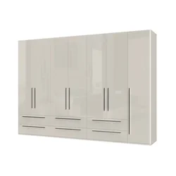 JELA Plakar P76/PN - kolekcija Piano - Bež Lak/Bež Lak - 317x224x56 cm
