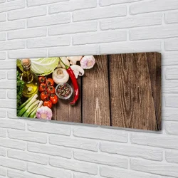 tulup.si Slika na platnu Olive poper čebula česen 140x70 cm