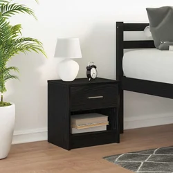 Noćni ormarić s ladicom crni 39x28x41 cm
