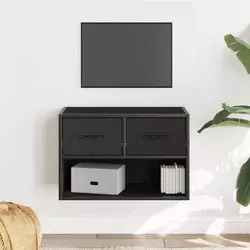 TV ormarić crni 60x31x39,5 cm konstruirano drvo i metal