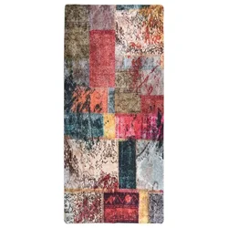Perivi tepih s patchworkom 80 x 300 cm raznobojni