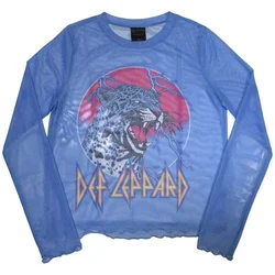 Def Leppard Lightning Leopard (Mesh) Blue S Ženske Majica