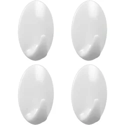 Plastični samolepilni kavelj, bel, 4 kosi (10 kos)