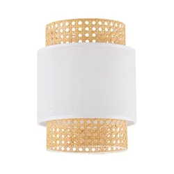 Zamenski abažur za stonu lampu i luster BOHO E27 prečnika 20 cm ratan/bela