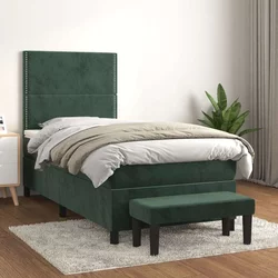 Box spring krevet s madracem tamnozeleni 100x200 cm baršunasti