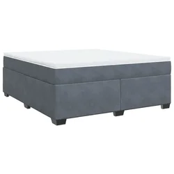 Vidaxl Box spring postelja z vzmetnico temno siva 180x200 cm žamet