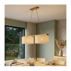 Luster AIDA na sajli, 2x E27, 15 W, 230 V, prečnik 35 cm, hrast/rafija