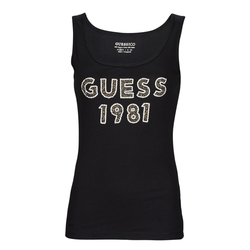 Guess Majice brez rokavov LOGO TANK TOP Črna