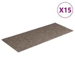 Vidaxl Preproge za stopnice samolepilne 15 kosov 60 x 25 cm bež pravokotne